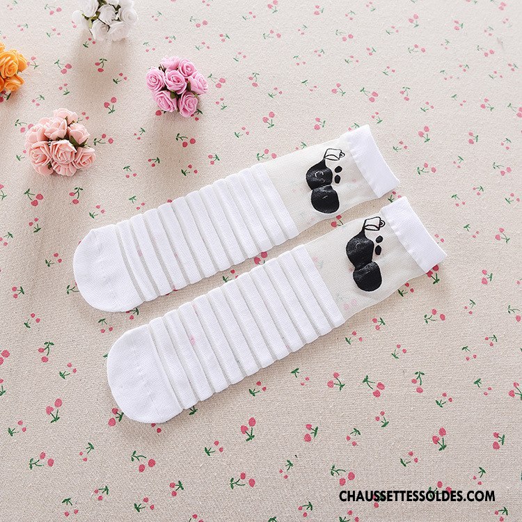 Chaussettes Longues Fille Long Stock Bébé Bouche Libre Le Nouveau Enfant Femme Pure Blanc
