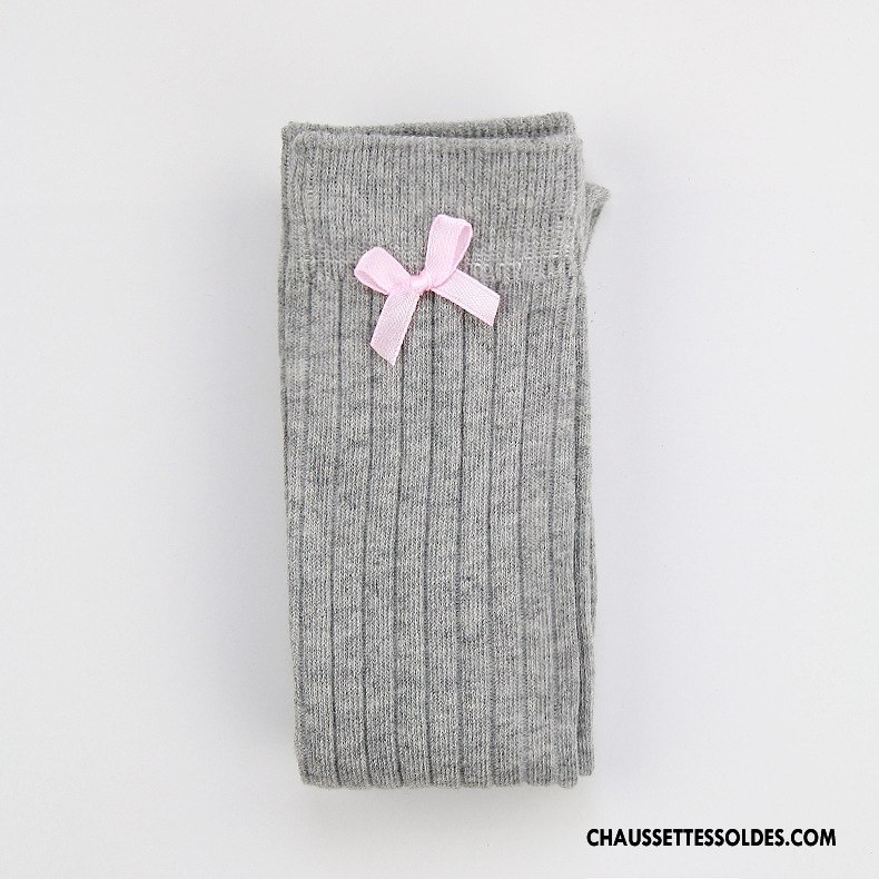 Chaussettes Longues Fille Long Stock Femme Gros Bébé Enfant Coton Bio Jaune