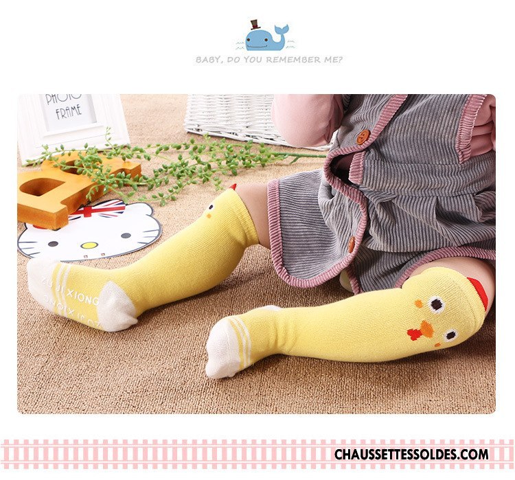 Chaussettes Longues Fille Légère Bébé Dimensionnel Printemps Matelassé Enfant Blanc