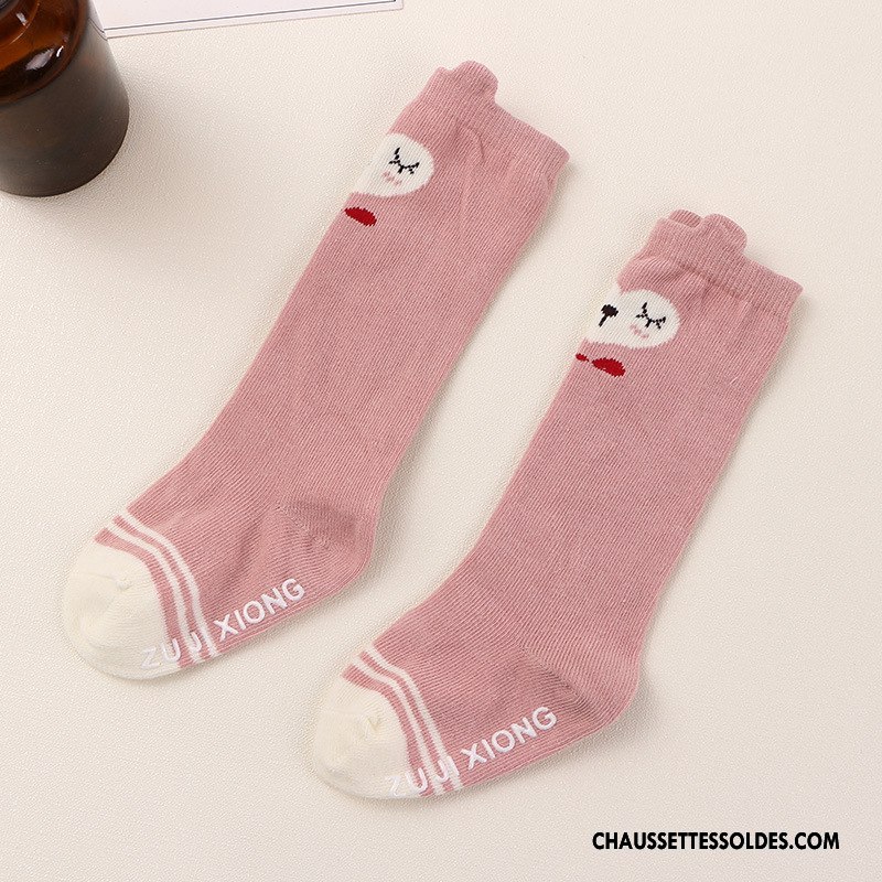Chaussettes Longues Fille Légère Bébé Dimensionnel Printemps Matelassé Enfant Blanc