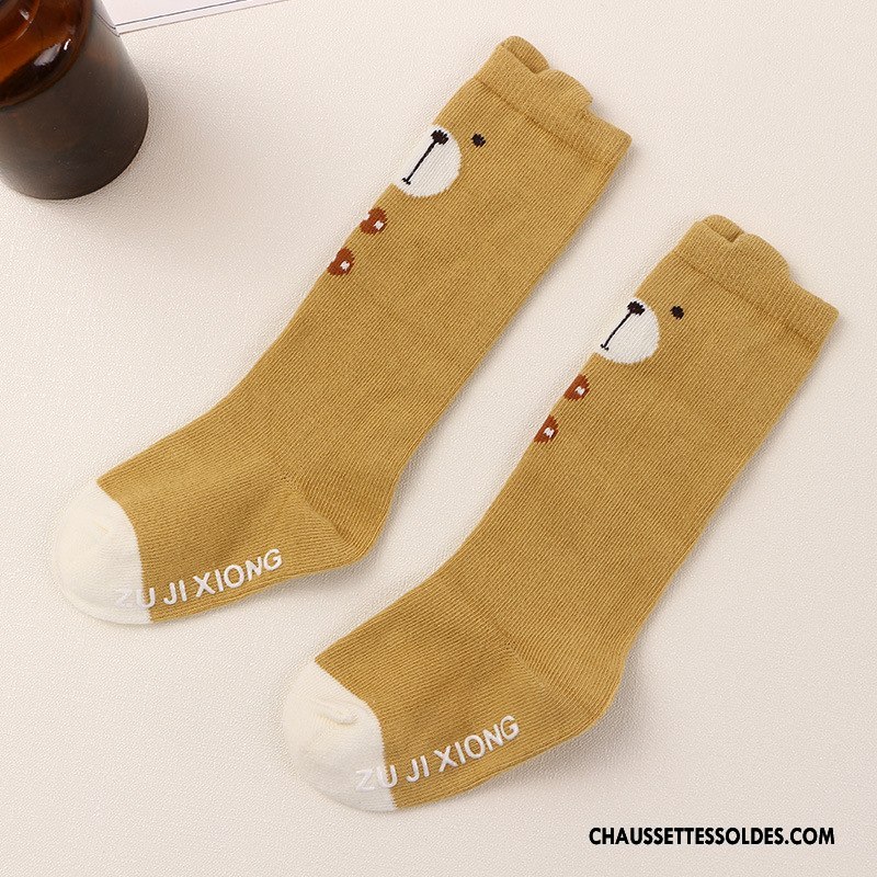 Chaussettes Longues Fille Légère Bébé Dimensionnel Printemps Matelassé Enfant Blanc