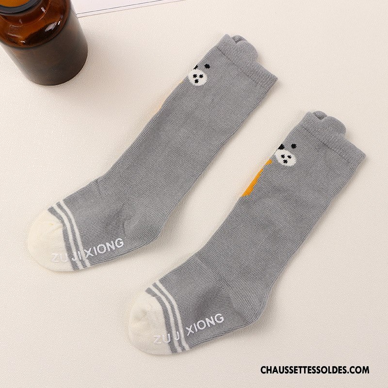 Chaussettes Longues Fille Légère Bébé Dimensionnel Printemps Matelassé Enfant Blanc