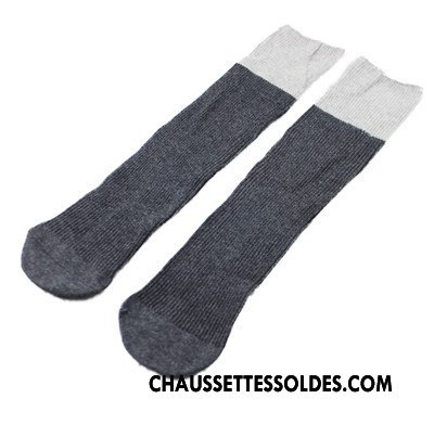 Chaussettes Longues Fille Matelassé Femme Enfant Milieu Petit Bébé Vert Foncé Couleur De Contraste