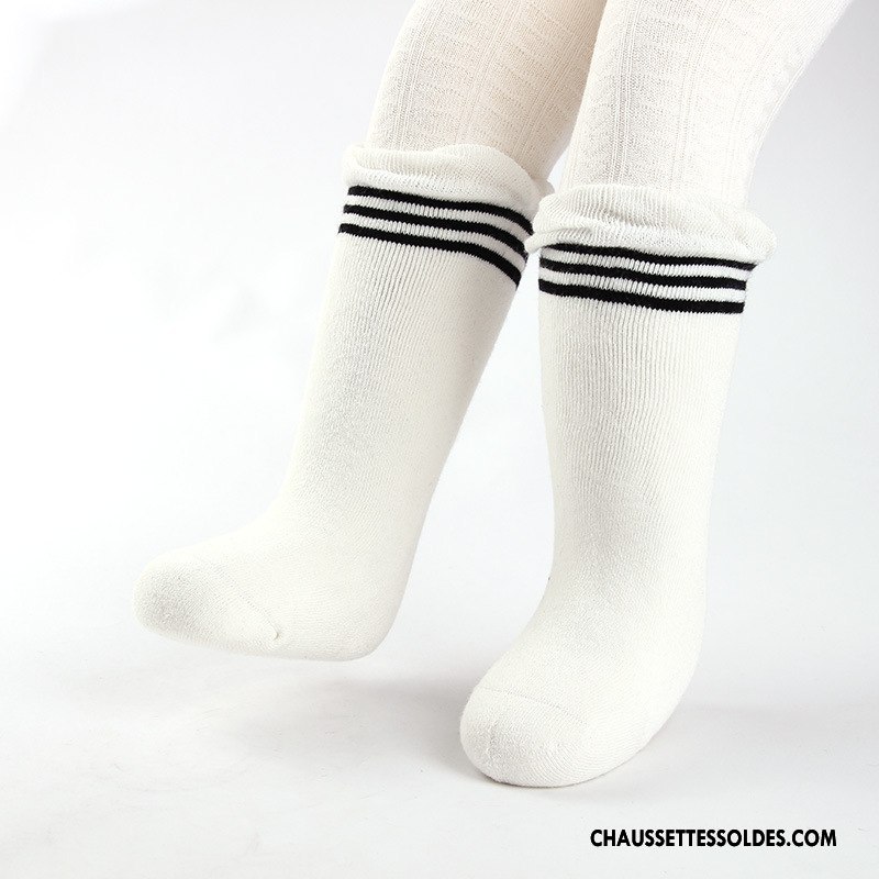 Chaussettes Longues Fille Matelassé L'automne Terry Hiver Renforcé Bébé Bordeaux