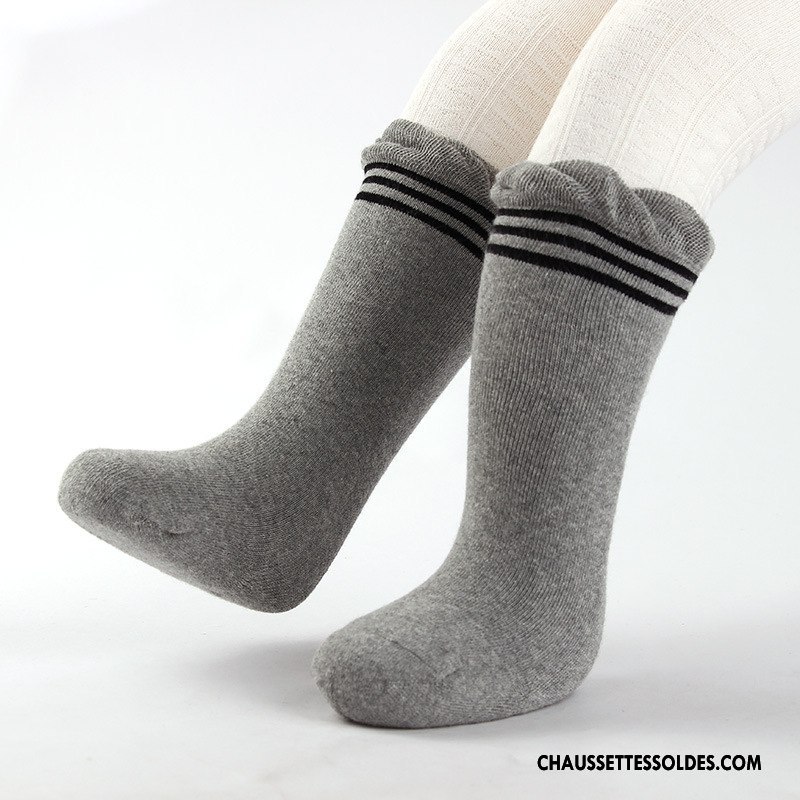 Chaussettes Longues Fille Matelassé L'automne Terry Hiver Renforcé Bébé Bordeaux