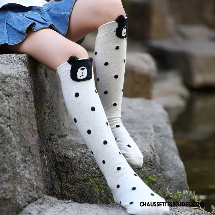 Chaussettes Longues Fille Matelassé Printemps Bébé L'automne Enfant Dimensionnel Rose