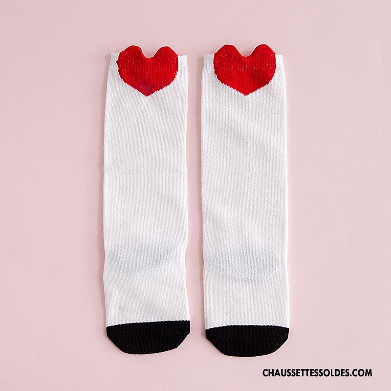 Chaussettes Longues Fille Milieu Bébé Enfant L'automne Chaussettes En Coton Hiver Orange