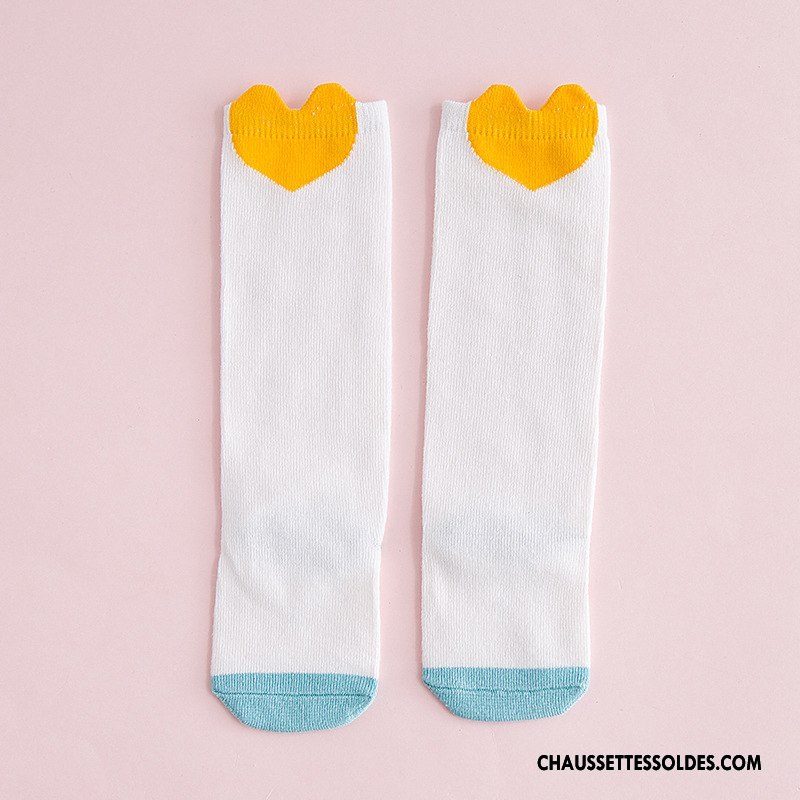 Chaussettes Longues Fille Milieu Bébé Enfant L'automne Chaussettes En Coton Hiver Orange
