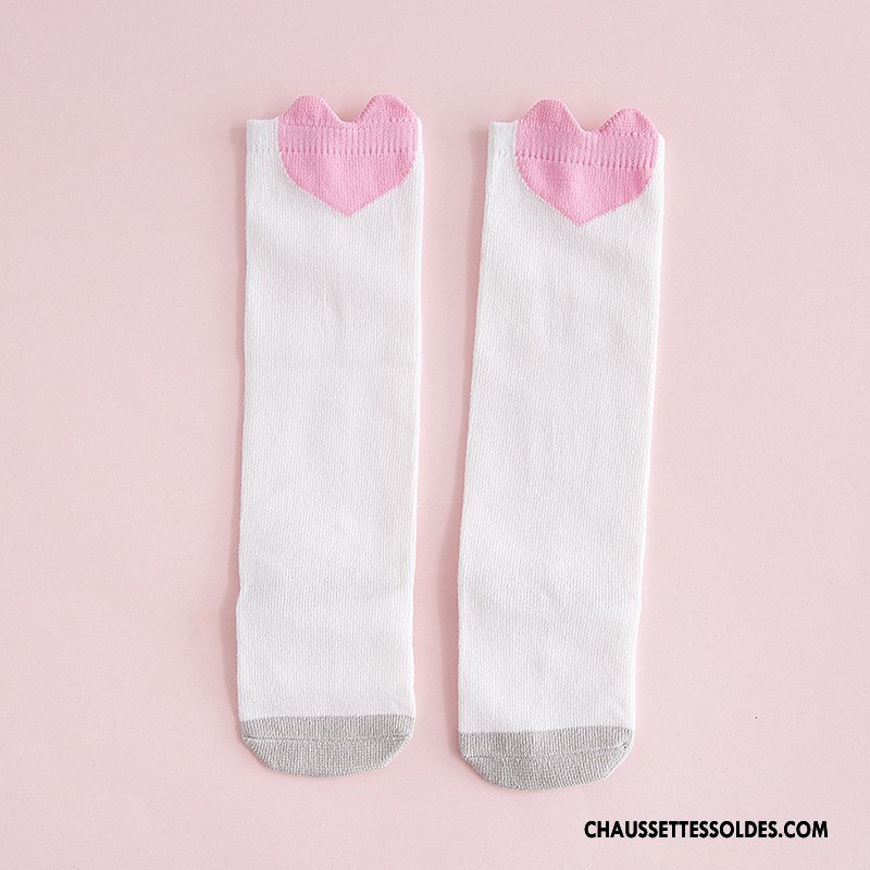 Chaussettes Longues Fille Milieu Bébé Enfant L'automne Chaussettes En Coton Hiver Orange