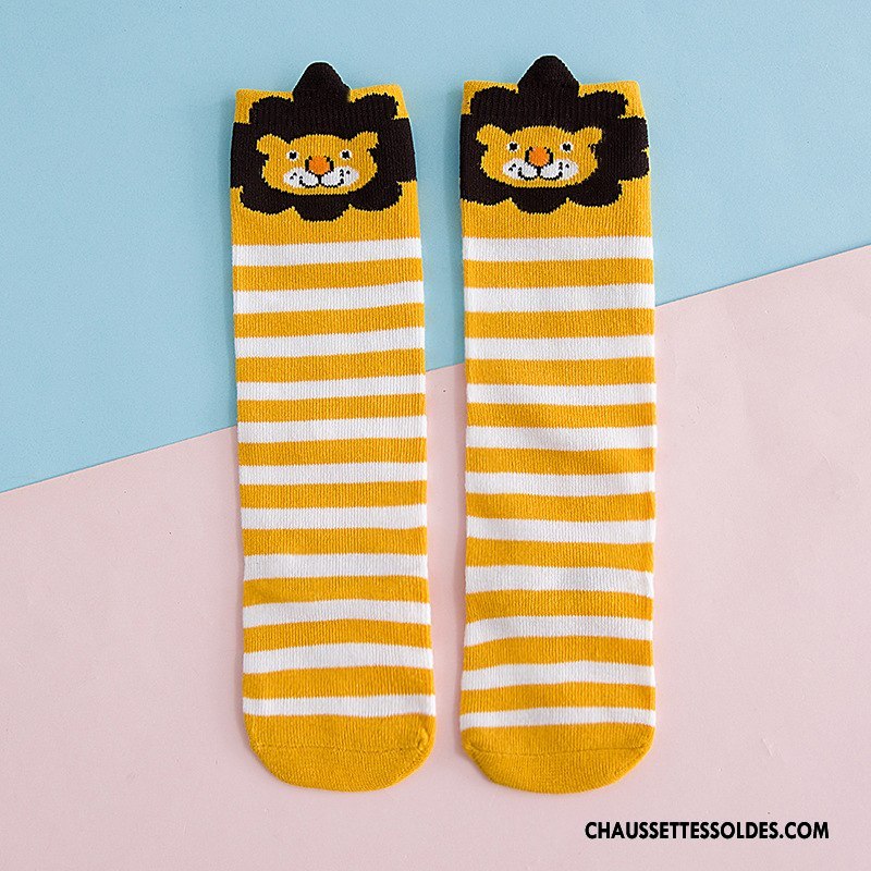 Chaussettes Longues Fille Milieu Bébé Enfant L'automne Chaussettes En Coton Hiver Orange