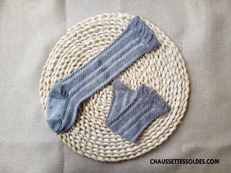 Chaussettes Longues Fille Milieu Bébé Long Stock Bouche Libre Engrener Haute Rose
