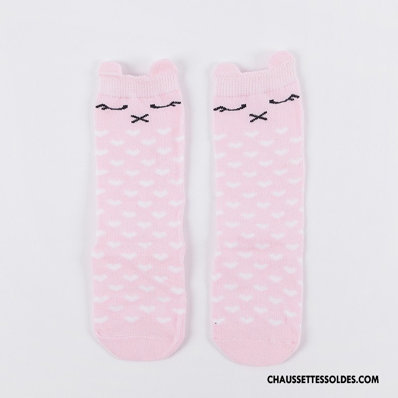 Chaussettes Longues Fille Milieu Charmant Bébé Antidérapant Enfant L'automne Gris