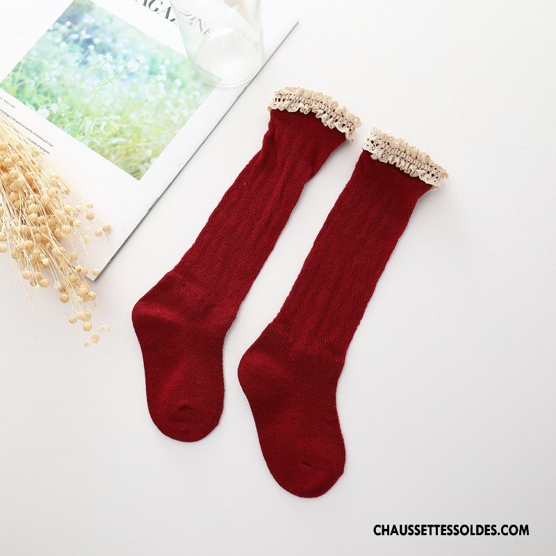 Chaussettes Longues Fille Milieu Enfant Manuel Dentelle Cuisse Fishnet Le Nouveau Rose