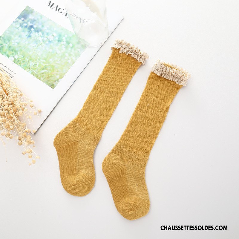 Chaussettes Longues Fille Milieu Enfant Manuel Dentelle Cuisse Fishnet Le Nouveau Rose