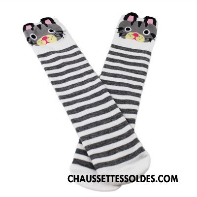 Chaussettes Longues Fille Milieu Le Nouveau Coton Bio Dessin Animé Dimensionnel Bébé Gris