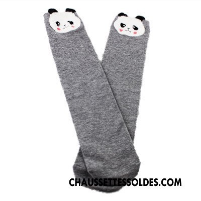 Chaussettes Longues Fille Milieu Le Nouveau Coton Bio Dessin Animé Dimensionnel Bébé Gris