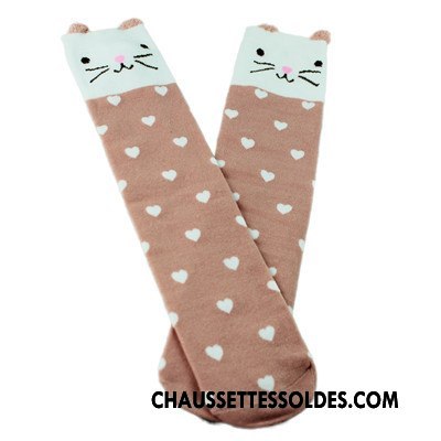 Chaussettes Longues Fille Milieu Le Nouveau Coton Bio Dessin Animé Dimensionnel Bébé Gris