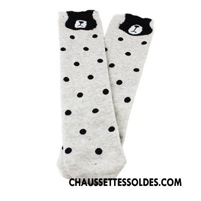 Chaussettes Longues Fille Milieu Le Nouveau Coton Bio Dessin Animé Dimensionnel Bébé Gris