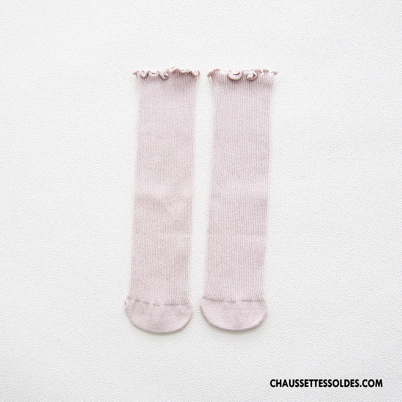 Chaussettes Longues Fille Milieu Long Stock Enfant Le Nouveau Chaussettes En Coton Printemps Bordeaux