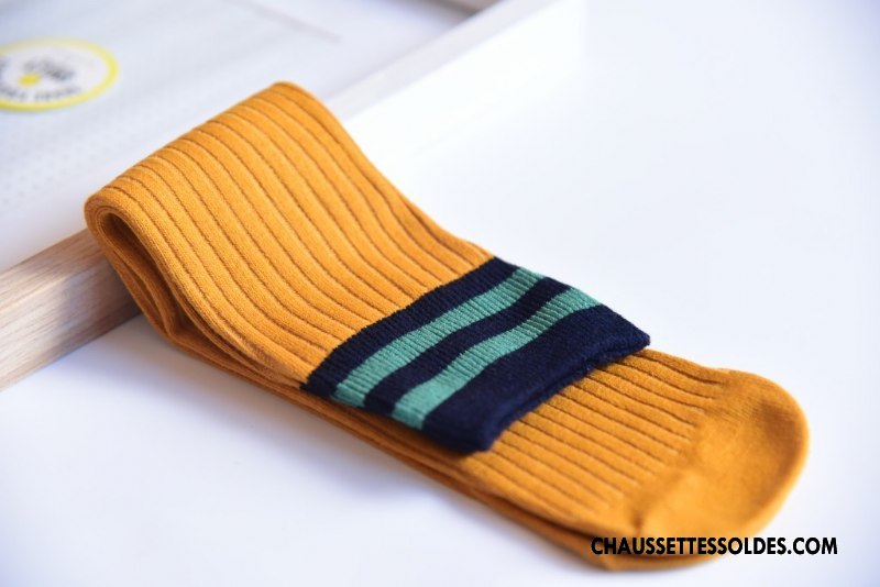 Chaussettes Longues Fille Milieu Nouveau Bébé Rayé Printemps Enfant Bordeaux