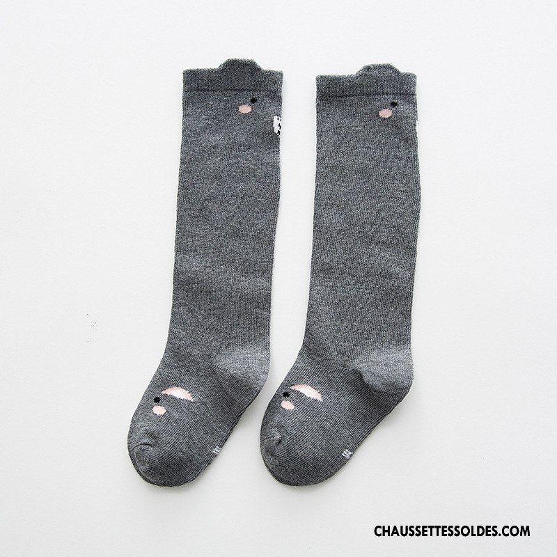 Chaussettes Longues Fille Nouveau Bébé Dessin Animé Chaussettes En Coton Printemps Dimensionnel Jaune
