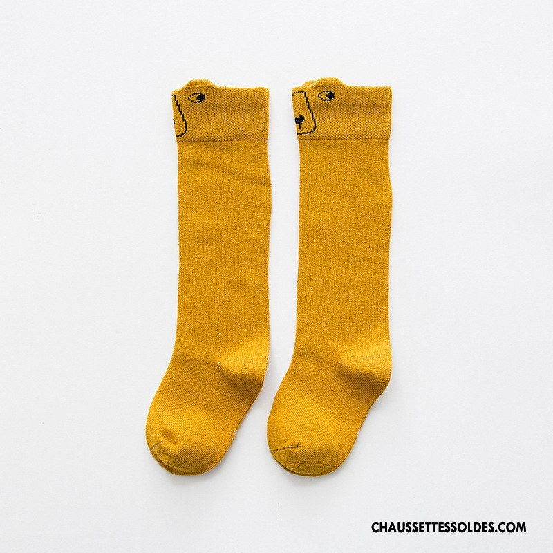 Chaussettes Longues Fille Nouveau Bébé Dessin Animé Chaussettes En Coton Printemps Dimensionnel Jaune