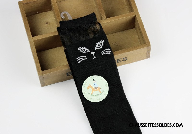 Chaussettes Longues Fille Nouveau Enfant Tendance Dentelle Milieu Épissure Noir