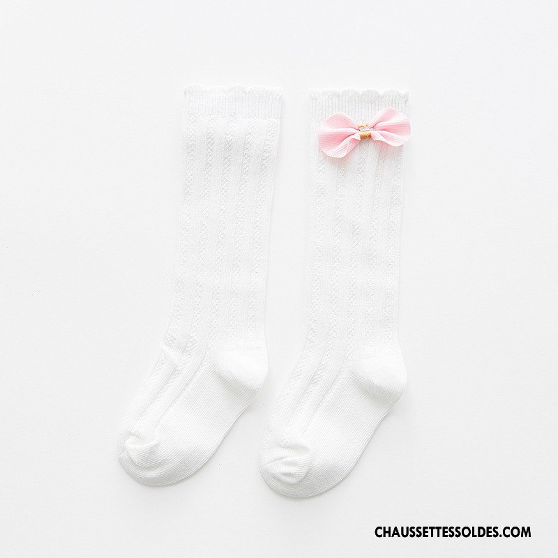 Chaussettes Longues Fille Papillon 100% Coton Engrener Gros Enfant Bébé Gris