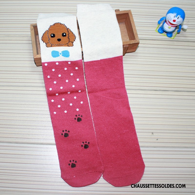 Chaussettes Longues Fille Petit Modèle Printemps Enfant Milieu Femme Marron