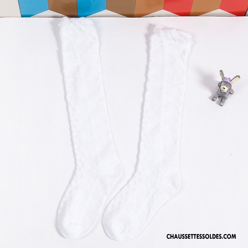 Chaussettes Longues Fille Printemps Enfant Flocon De Neige Coton Bio Été Bébé Bleu