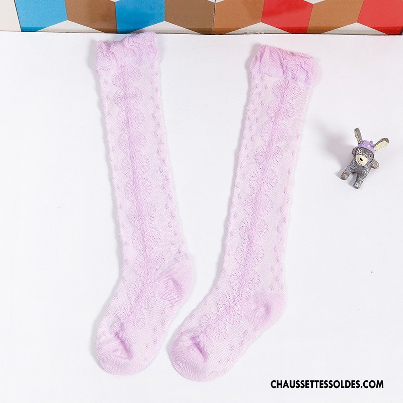 Chaussettes Longues Fille Printemps Enfant Flocon De Neige Coton Bio Été Bébé Bleu
