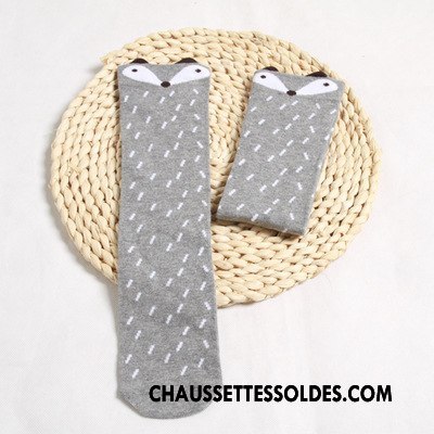 Chaussettes Longues Fille Printemps Milieu Le Nouveau Dessin Animé Chaussettes En Coton Enfant Marron