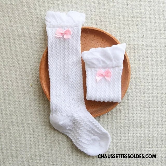 Chaussettes Longues Fille Printemps Réseau Bébé Papillon Femme 100% Coton Vert Argent Clair