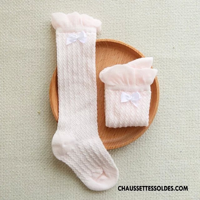 Chaussettes Longues Fille Printemps Réseau Bébé Papillon Femme 100% Coton Vert Argent Clair