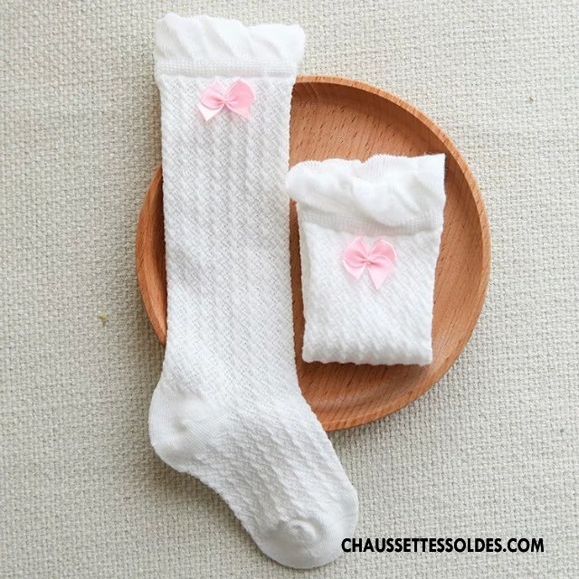 Chaussettes Longues Fille Printemps Réseau Bébé Papillon Femme 100% Coton Vert Argent Clair