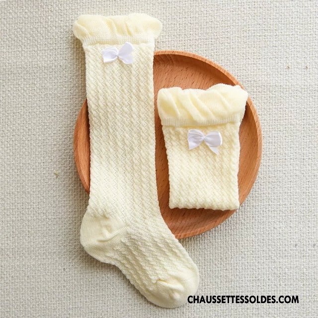 Chaussettes Longues Fille Printemps Réseau Bébé Papillon Femme 100% Coton Vert Argent Clair