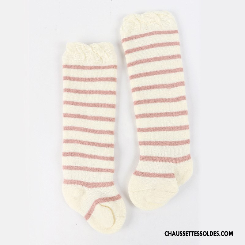 Chaussettes Longues Fille Renforcé Bébé Le Nouveau Terry L'automne Coton Bio Rose