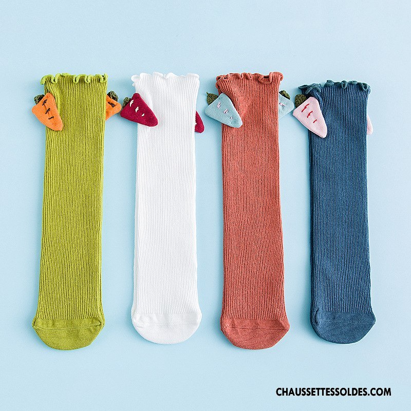 Chaussettes Longues Fille Rural Enfant Brodé Long Stock Charmant Femme Blanc