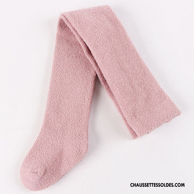 Chaussettes Longues Fille Thermiques Fluide Doux Terry Hiver 100% Coton Collant Panty Marron