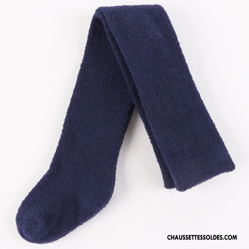 Chaussettes Longues Fille Thermiques Fluide Doux Terry Hiver 100% Coton Collant Panty Marron