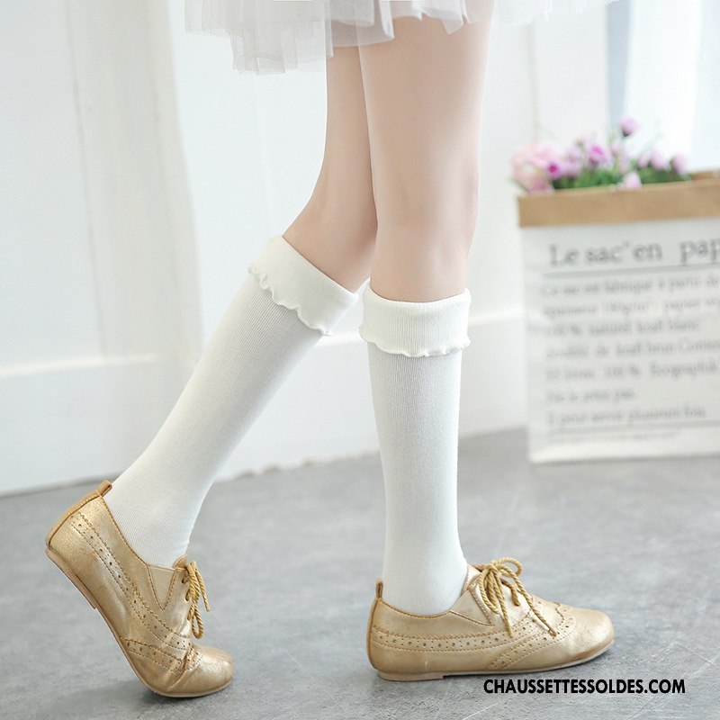 Chaussettes Longues Fille Thermiques L'automne Enfant Créatif Femme 100% Coton Gris