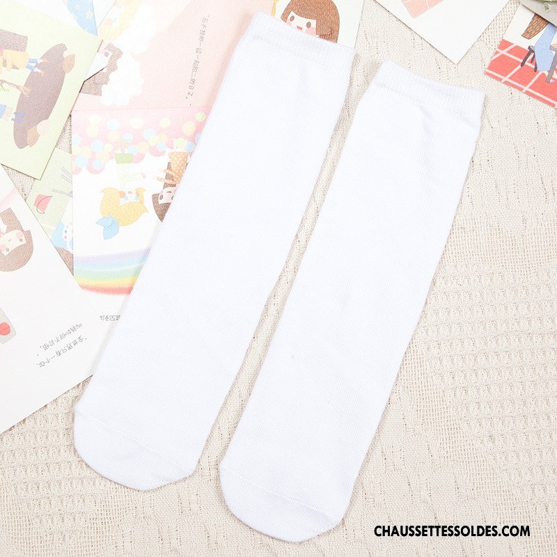 Chaussettes Longues Fille Élève Danse Chaussettes En Coton Milieu Respirant Chaussette Longue Pure Noir