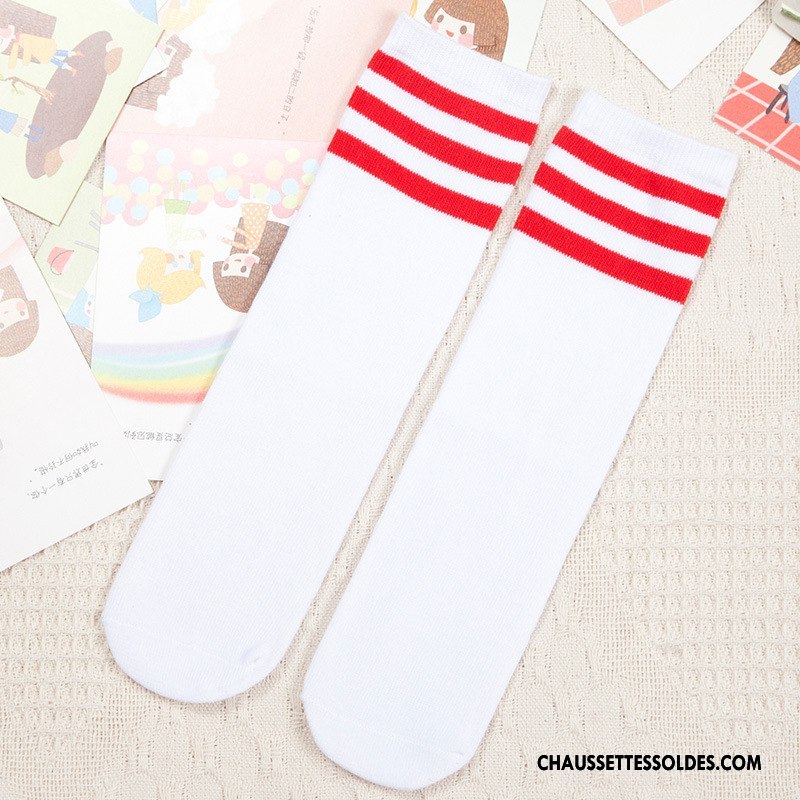 Chaussettes Longues Fille Élève Danse Chaussettes En Coton Milieu Respirant Chaussette Longue Pure Noir