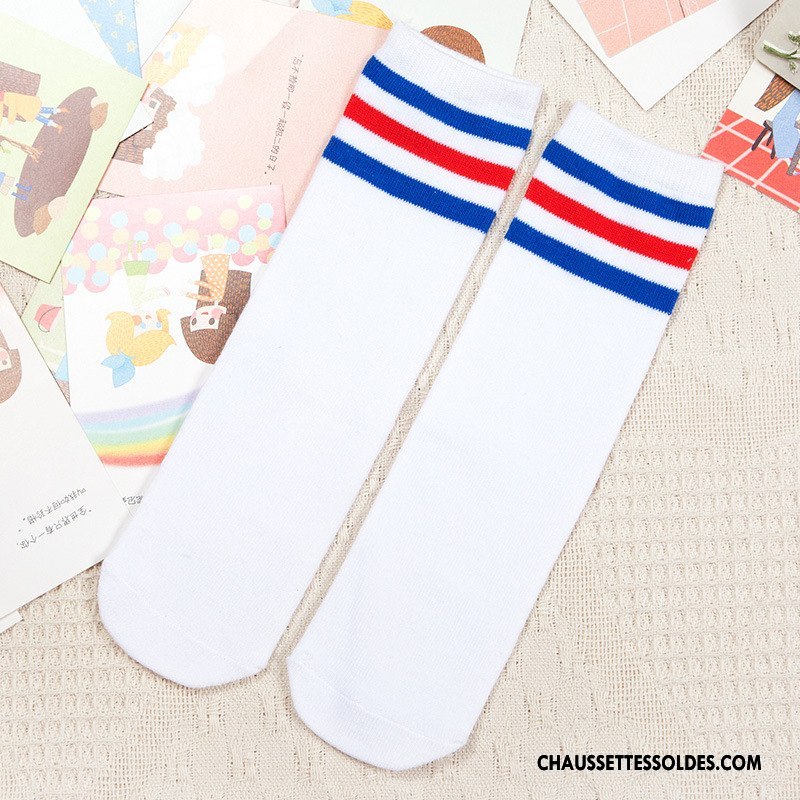 Chaussettes Longues Fille Élève Danse Chaussettes En Coton Milieu Respirant Chaussette Longue Pure Noir