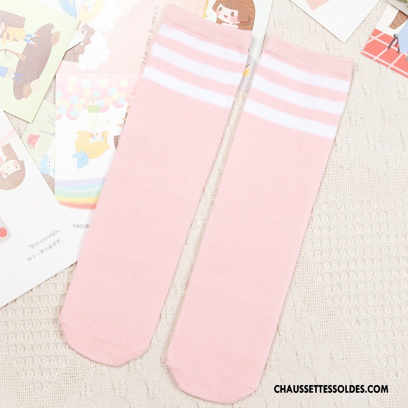 Chaussettes Longues Fille Élève Danse Chaussettes En Coton Milieu Respirant Chaussette Longue Pure Noir