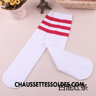 Chaussettes Longues Fille Élève Enfant Femme Milieu Printemps Mouvement Blanc Noir