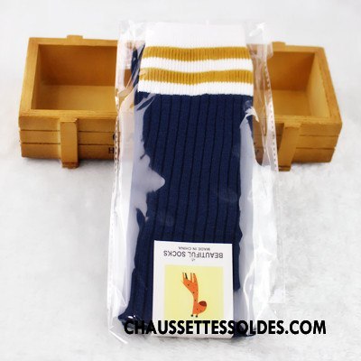 Chaussettes Longues Fille Élève Milieu Printemps Enfant Petit De Laine Jaune