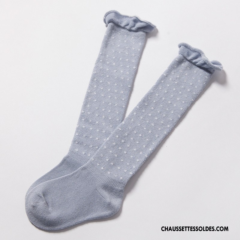 Chaussettes Longues Fille Été Bébé Engrener Légère Long Stock Haute Bleu