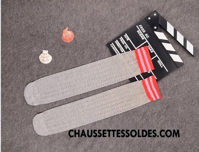 Chaussettes Longues Fille Été Légère Enfant Bébé Haute Engrener Blanc