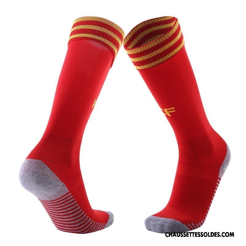 Chaussettes Longues Homme Absorber La Sueur Porter Antidérapant Long Stock Serviette Entraînement Rouge
